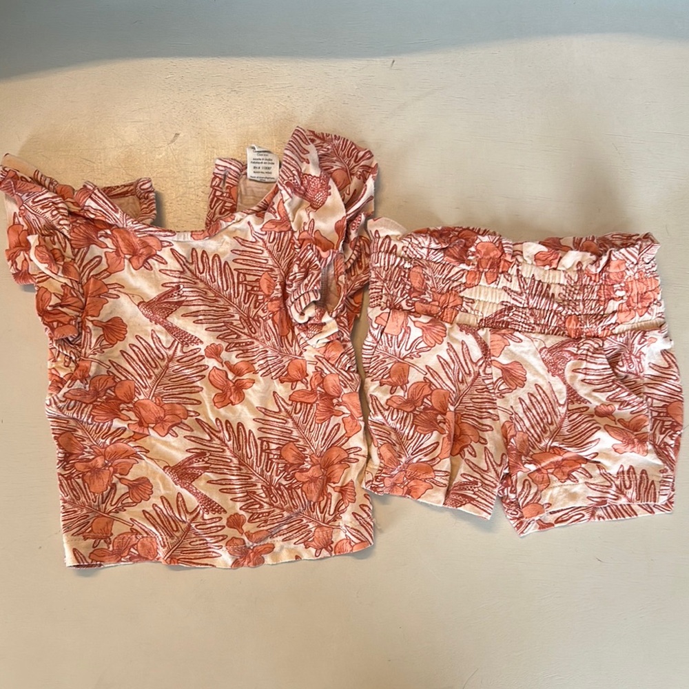 Kate Quinn Ruffle Tank + Shorts Set | Bamboo | Hummingbird